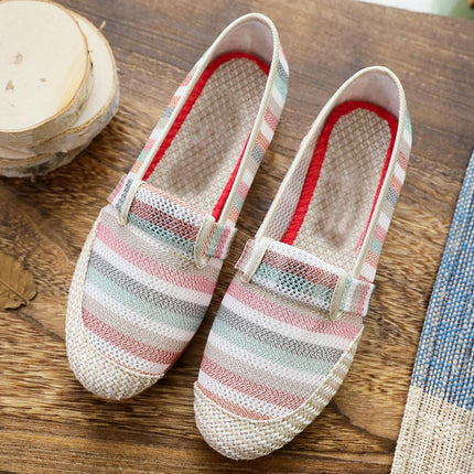 Women's Flat Shoes Round Toe Shoes Low Wedge Slip On Walking Flats Shoes