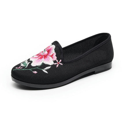 Women Fashion Round Toe Comfort Slip-On Breathable Ladies Casual Flat Shoes