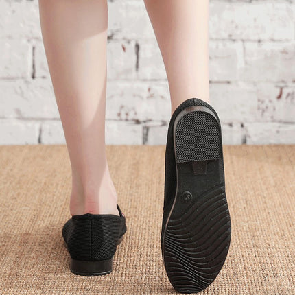 Women Fashion Round Toe Comfort Slip-On Breathable Ladies Casual Flat Shoes