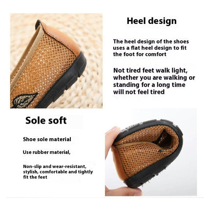 Flat Shoes for Women Round Toe Flat Slip On Memory Mesh Casual Walking Shoes