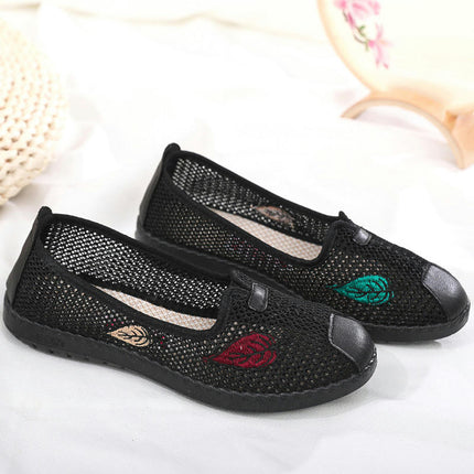 Flat Shoes for Women Round Toe Flat Slip On Memory Mesh Casual Walking Shoes