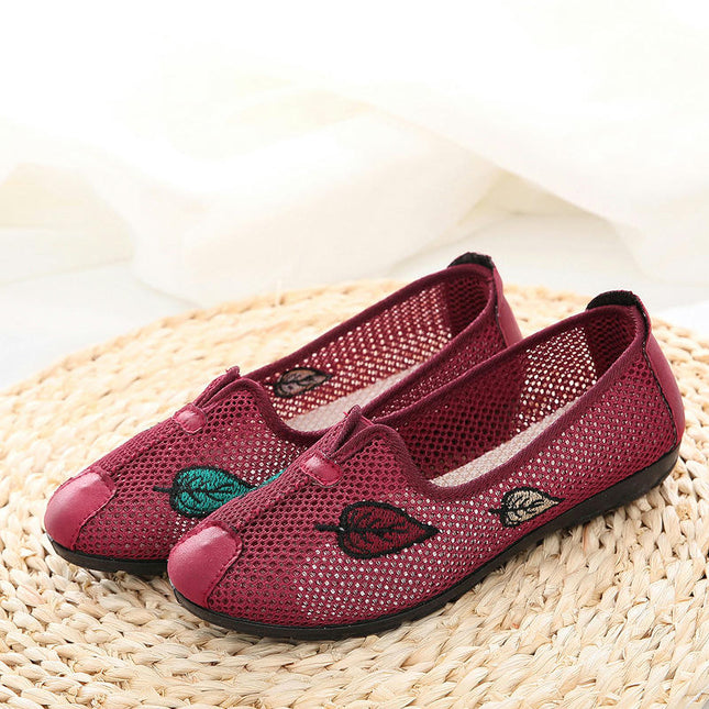 Flat Shoes for Women Round Toe Flat Slip On Memory Mesh Casual Walking Shoes