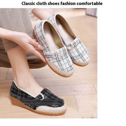 Womens Fashion Style Casual Shoes Hollow Breathable Lightweight Slip On Shoes