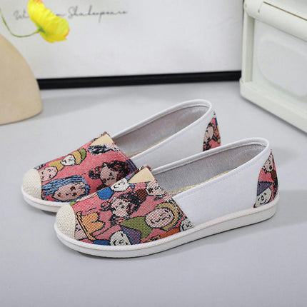 Women's Ethnic Style Breathable Lightweight Fashion Flat Slip On Shoes