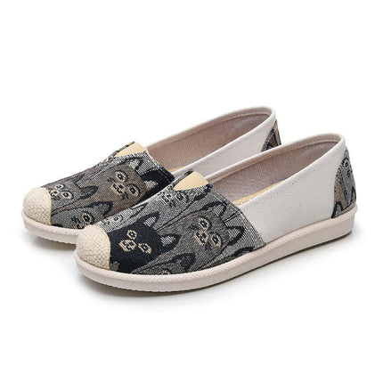 Women's Ethnic Style Breathable Lightweight Fashion Flat Slip On Shoes