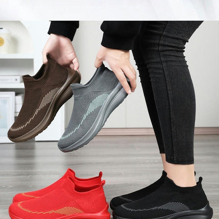 Women Fashion Style Mesh Breathable Comfortable Thick Sole Slip On Shoes