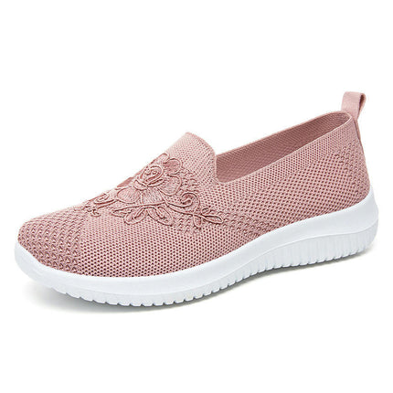 Women's Woven Breathable Soft Go Walking Slip On Hands Free Shoes Arch Support