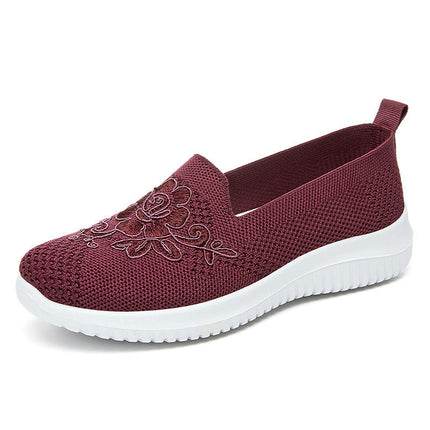 Women's Woven Breathable Soft Go Walking Slip On Hands Free Shoes Arch Support