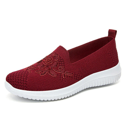 Women's Woven Breathable Soft Go Walking Slip On Hands Free Shoes Arch Support