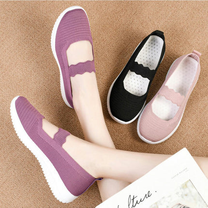 Women's Fashion Mesh Perforated Breathable Shoes A Slip On Casual Shoes