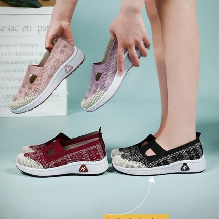 Women's Slip On Travel Soft Sole Comfortable Shoes Outdoor Mesh Runing Fashion Sports Shoes