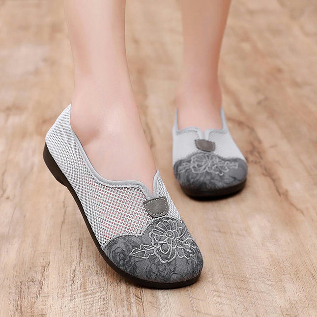 Women's Flat Shoes Round Toe Slip On Walking Flats Shoes for Comfort Soft Low Wedge