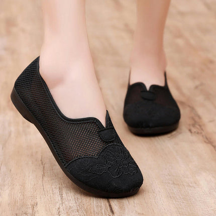 Women's Flat Shoes Round Toe Slip On Walking Flats Shoes for Comfort Soft Low Wedge