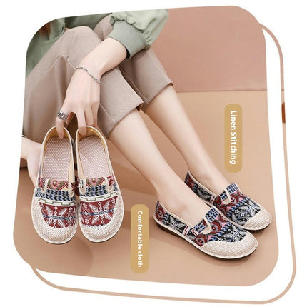 Women Traditional Style Comfortabale Shoes Retro Classic Slip On Shoes