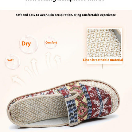 Women Traditional Style Comfortabale Shoes Retro Classic Slip On Shoes