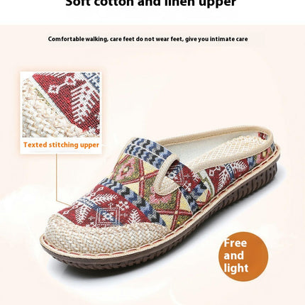 Women Traditional Style Comfortabale Shoes Retro Classic Slip On Shoes