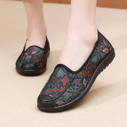 Women's Fashion Round Head Flying Woven Shoes A Slip On Soft Sole Comfortable Casual Shoes