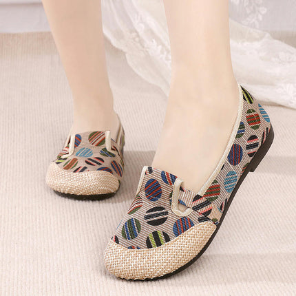 Flats for Women Slip On Shoes Knit Soft Round Toe Work Mesh Walking Shoes