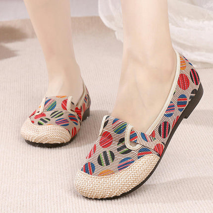 Flats for Women Slip On Shoes Knit Soft Round Toe Work Mesh Walking Shoes