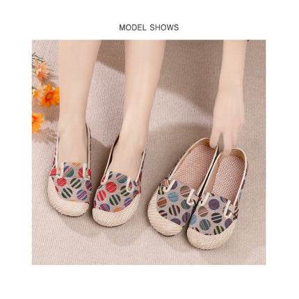 Flats for Women Slip On Shoes Knit Soft Round Toe Work Mesh Walking Shoes