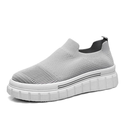 Fashion Non Slip Comfortable Women Slip On Fly Woven Mesh Simple Shoes