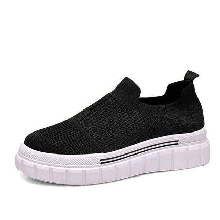 Fashion Non Slip Comfortable Women Slip On Fly Woven Mesh Simple Shoes