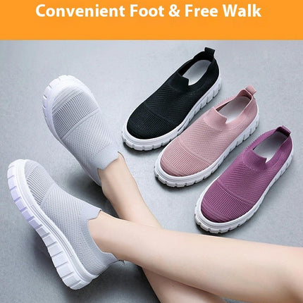 Fashion Non Slip Comfortable Women Slip On Fly Woven Mesh Simple Shoes