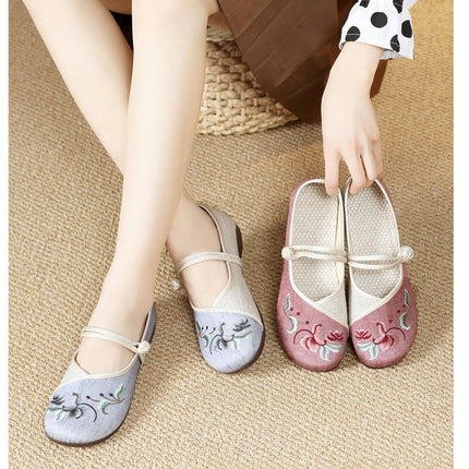 Slip On Shoes Chinese Style Flats Shoes - for Indoor Activities Daily Life