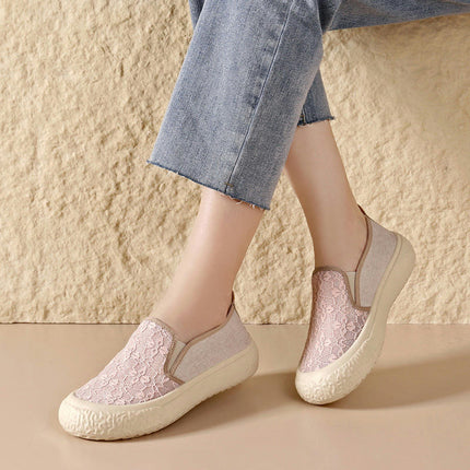 Fashion Women Casual Slip On Flat Soft Bottom Comfortable Mesh Shoes