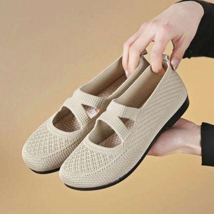 Women's Non Slip Mesh Slip On Round Head Work Single Casual Shoes