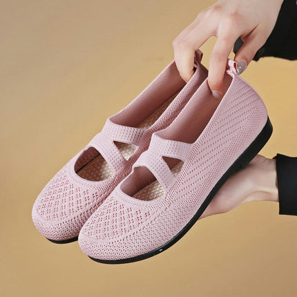 Women's Non Slip Mesh Slip On Round Head Work Single Casual Shoes