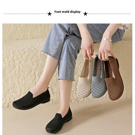 Comfortable Lightweight Casual Womens Shoes Non Slip Mesh Slip On Work Shoes