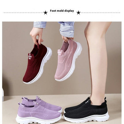 Womens Slip-On Mesh Casual Leisure Breathable Running Outdoor Shoes