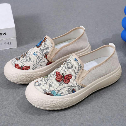 Women's Comfortable Breathable Soft Sole Lightweight Casual Canvas Slip On Shoes