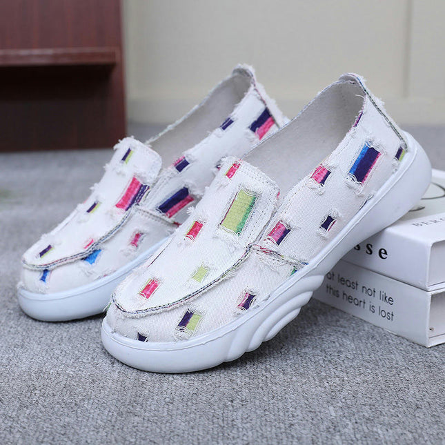 Women's Slip On Shoes Fashion Canvas Sneakers Low Top Casual Shoes Non Slip