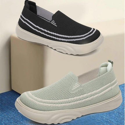 Women Casual Slip On Mesh Round Toe Comfortable Walking Shoes