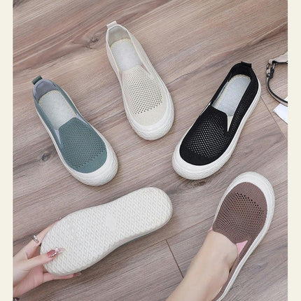 Women Hollow Breathable Flat Bottom Comfortable Slip On Shoes Casual