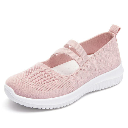 Comfort Slip-On Walking Shoes for Women Wide Fit Knit Breathable Non-Slip Shoes