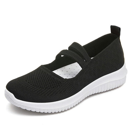 Comfort Slip-On Walking Shoes for Women Wide Fit Knit Breathable Non-Slip Shoes