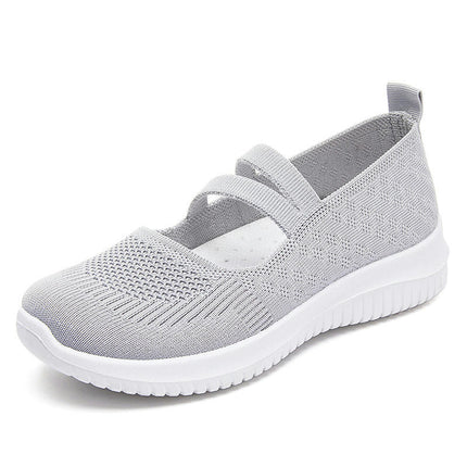 Comfort Slip-On Walking Shoes for Women Wide Fit Knit Breathable Non-Slip Shoes