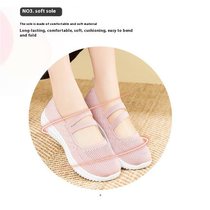 Comfort Slip-On Walking Shoes for Women Wide Fit Knit Breathable Non-Slip Shoes