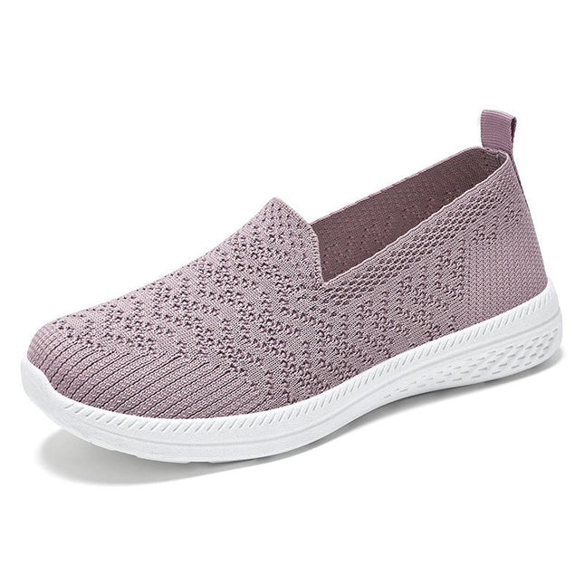 Ladies Fashion Breathable Mesh Slip On Flat Bottomed Casual Shoes