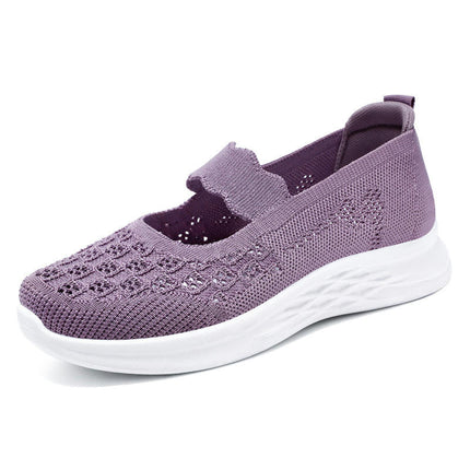 Women's Fashion Mesh Perforated Breathable Casual Shoes A Slip On Casual Shoes