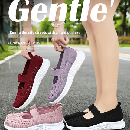 Women's Fashion Mesh Perforated Breathable Casual Shoes A Slip On Casual Shoes