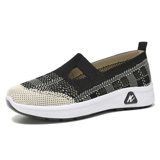 Women's Flying Woven Breathable Non Slip Soft Soled Shoes A Slip On Shoes