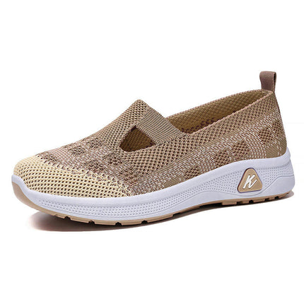 Women's Flying Woven Breathable Non Slip Soft Soled Shoes A Slip On Shoes