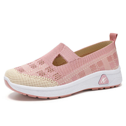 Women's Flying Woven Breathable Non Slip Soft Soled Shoes A Slip On Shoes