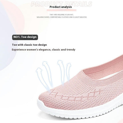 Leisure Women's Slip On Travel Soft Sole Comfortable Shoes Outdoor Mesh Runing Fashion Shoes