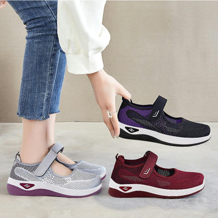 Women's Fashion Mesh Perforated Breathable Casual Shoes A Slip On Shoes