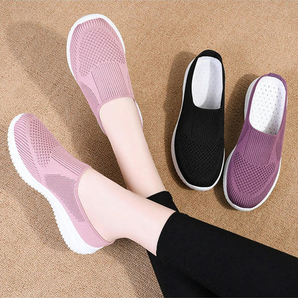 Leisure Women's Mesh Slip On Travel Soft Sole Comfortable Shoes Outdoor Runing Sports Shoes